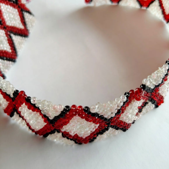 Fun Red, Black and Pale Pink Choker
