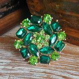 Gorgeous Large Emerald Green Cocktail Ring