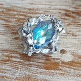 Stunning Artisan Blue Glass Ring