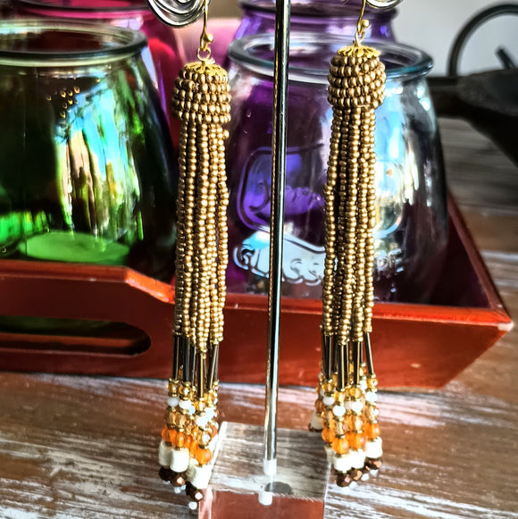 Gorgeous Long Beaded Earrings