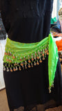 Lime Green Belly Dancing Hip Scarf