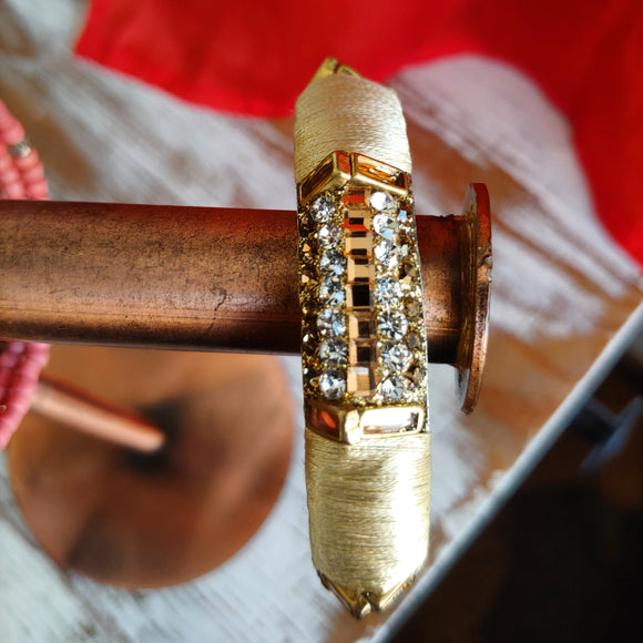 Unique Rhinestone & Thread Bracelet